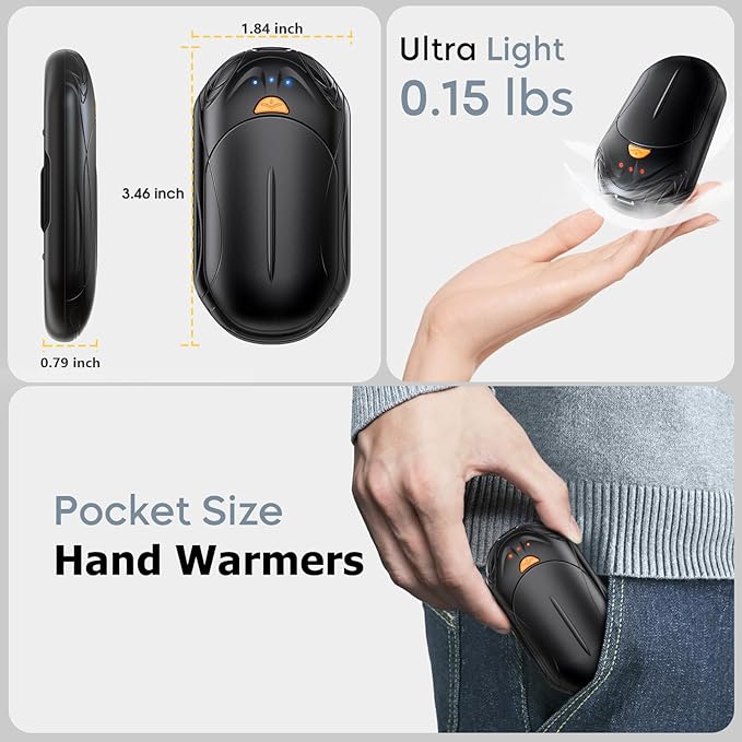 Rechargeable hand warmers perfect for Christmas gifts for outdoor enthusiasts