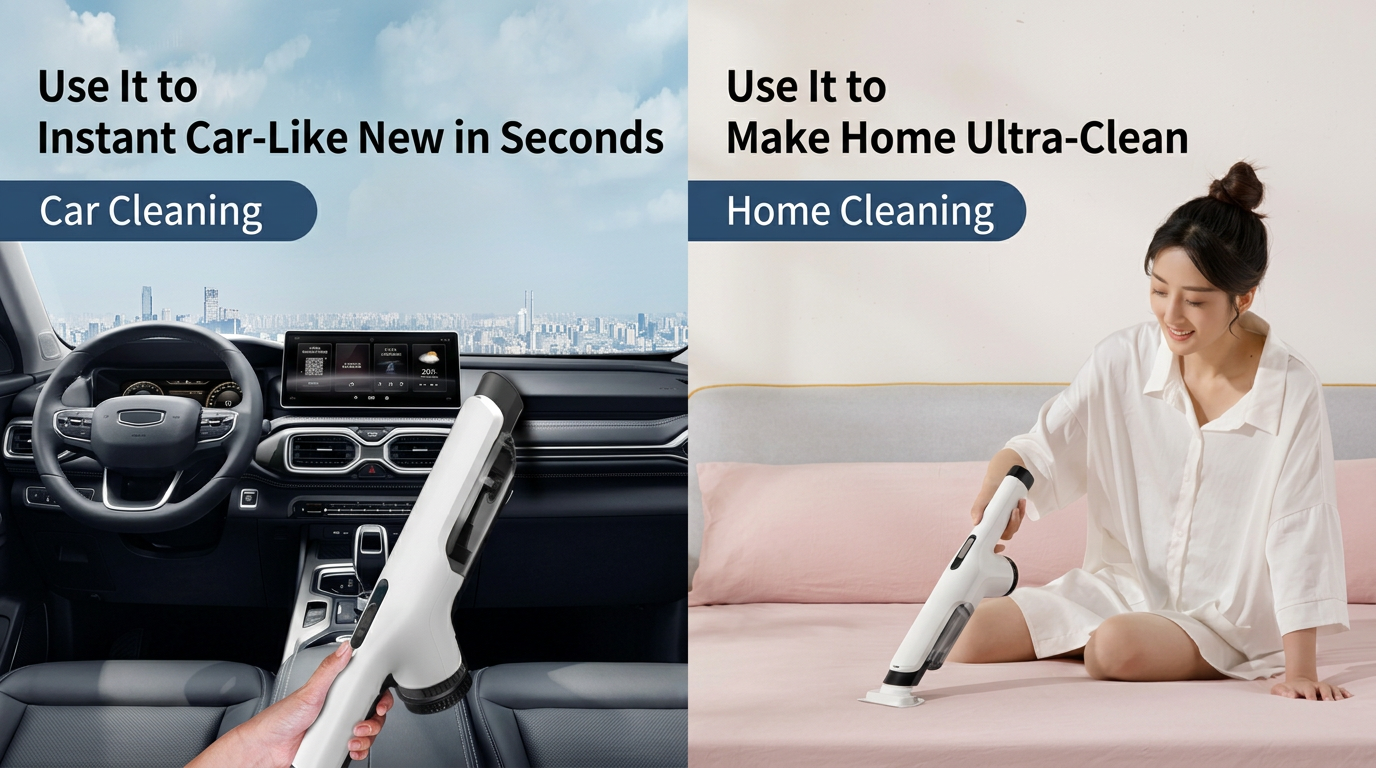 Handheld vacuum cleaner for car interior cleaning