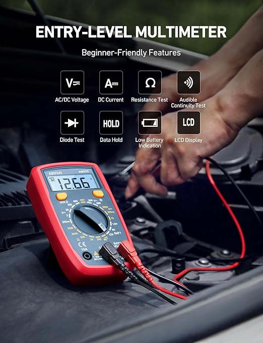 Handheld Digital Multimeter for Electrical Troubleshooting