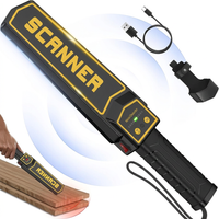 Rechargeable handheld metal detector wand for security scanning