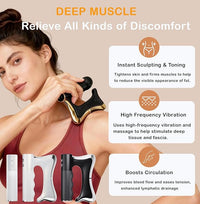 Handheld warm mode massager side view with compact body