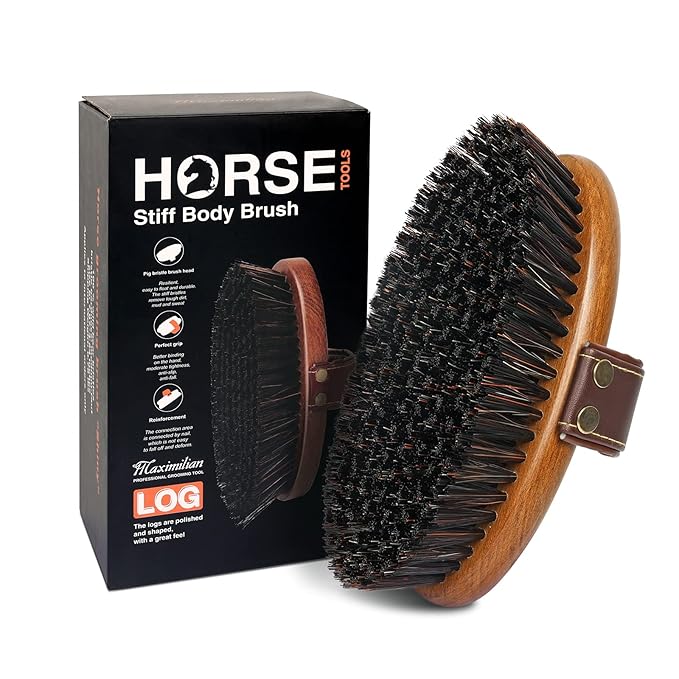 World Class Handmade Equine Stiff Body Horse Brush – Professional Grooming Tool
