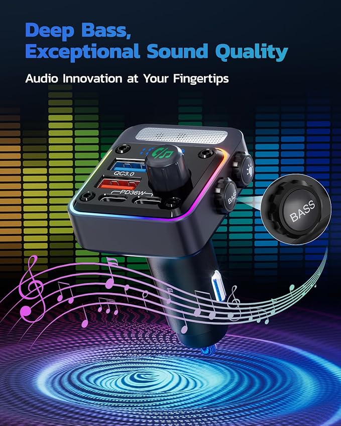 Hands Free Calling Bluetooth Car Adapter With Built In Microphone
