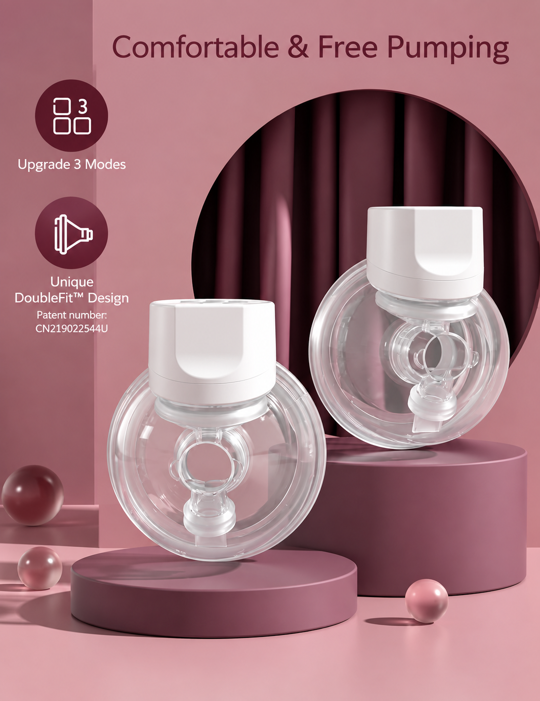 Hands-free breast milk pump set designed for convenient wearable milk expression
