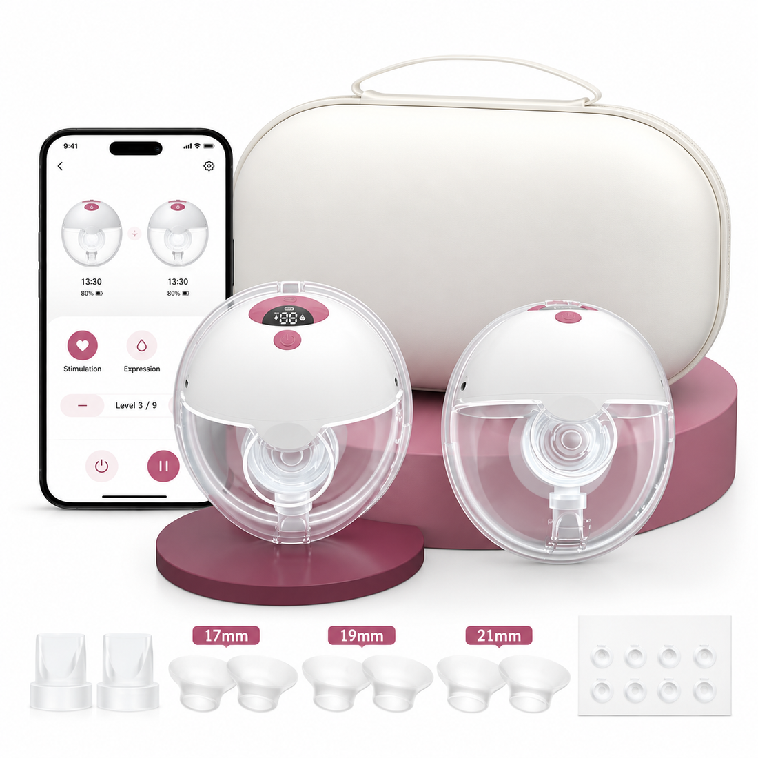 Hands-free breast milk pump with compact wearable design for convenient expressing