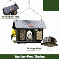 hanging metal bird feeder for backyard, garden, and patio