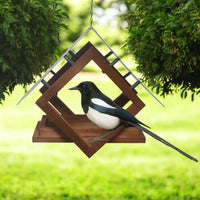 Hanging bird feeder for outdoor garden use