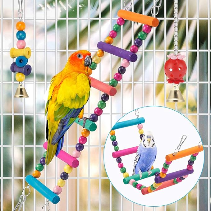 Hanging bird activity toys for cage use