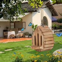 Hanging wooden butterfly house for garden