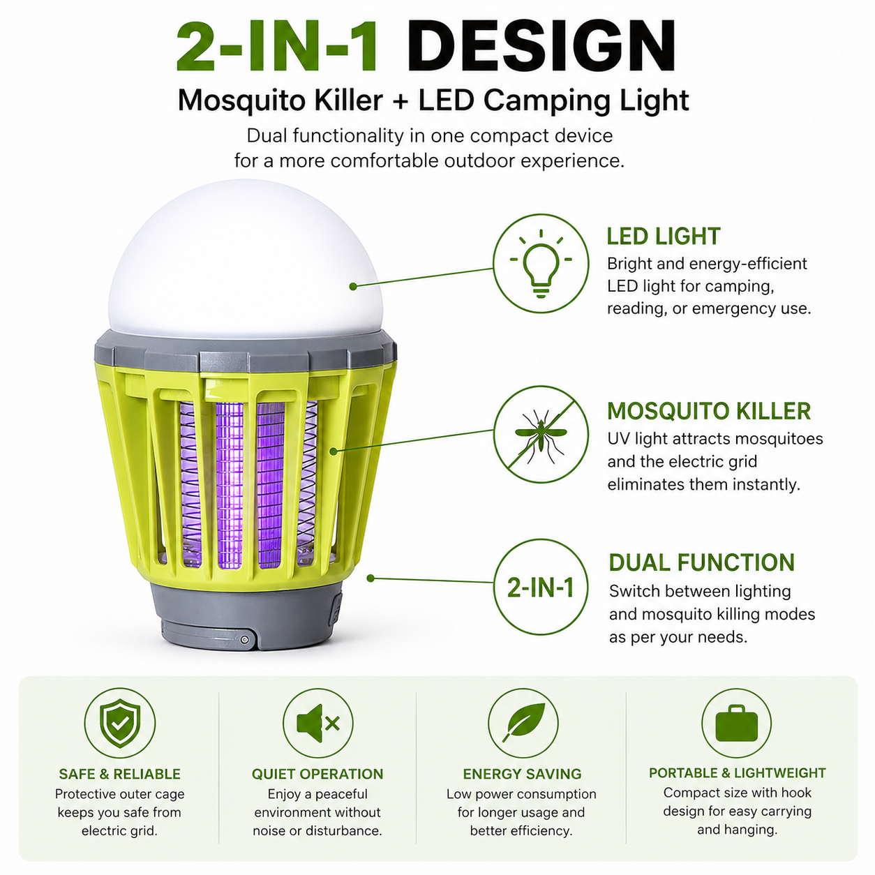 Hanging camping lantern for tents, patios and outdoor areas
