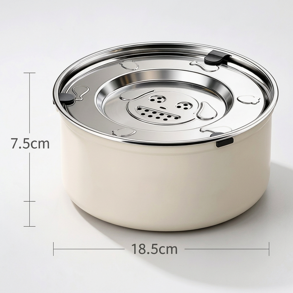Hanging stainless steel cat water bowl for convenient drinking