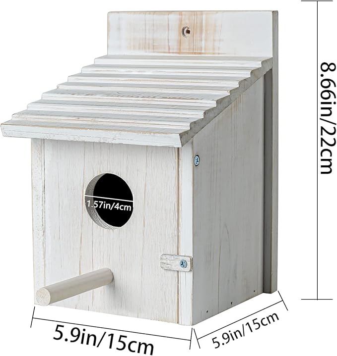 Hanging bird house for garden use with easy-to-clean design