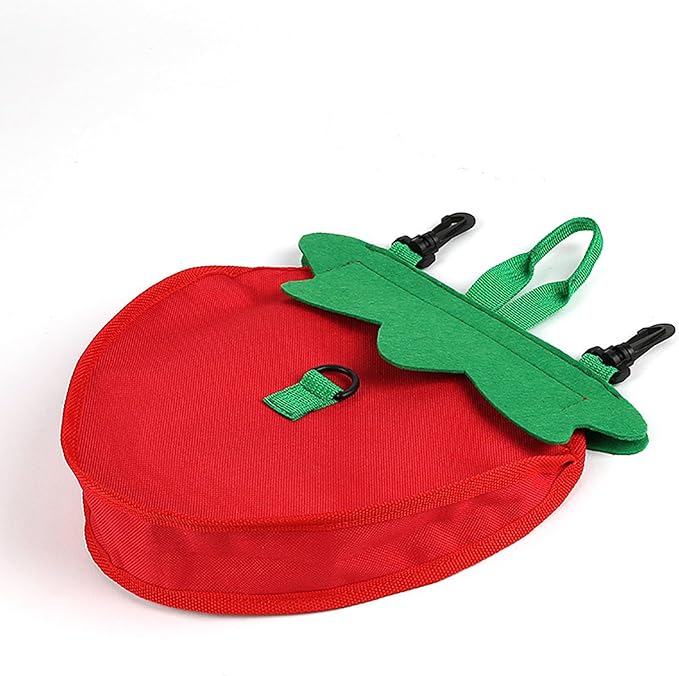 Hanging Hay Dispenser for Bunnies, Rabbits, and Guinea Pigs, Strawberry Design