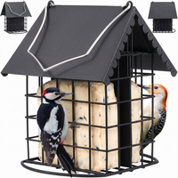 hanging outdoor bird feeder with two suet cages for backyard birds