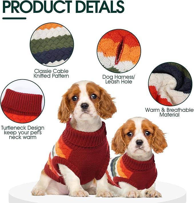 Dog Sweater Featuring A Convenient Harness Opening