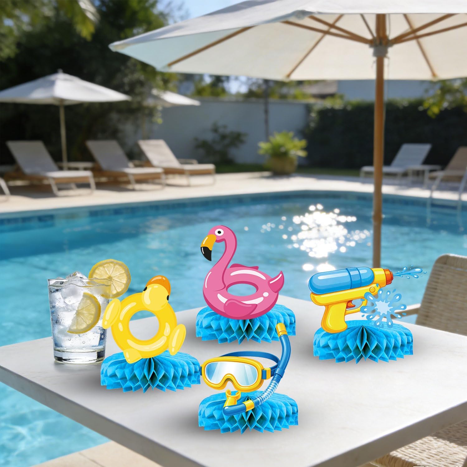 Hawaii summer pool party supplies with tropical themed decorations