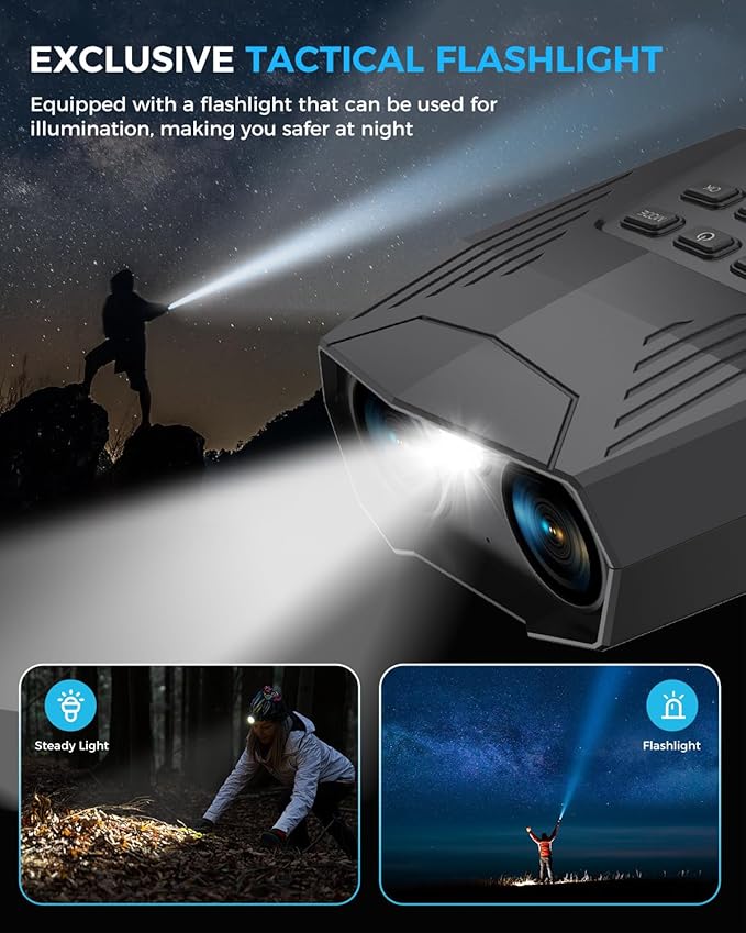 HD night vision goggles with 10X digital zoom for long range observation