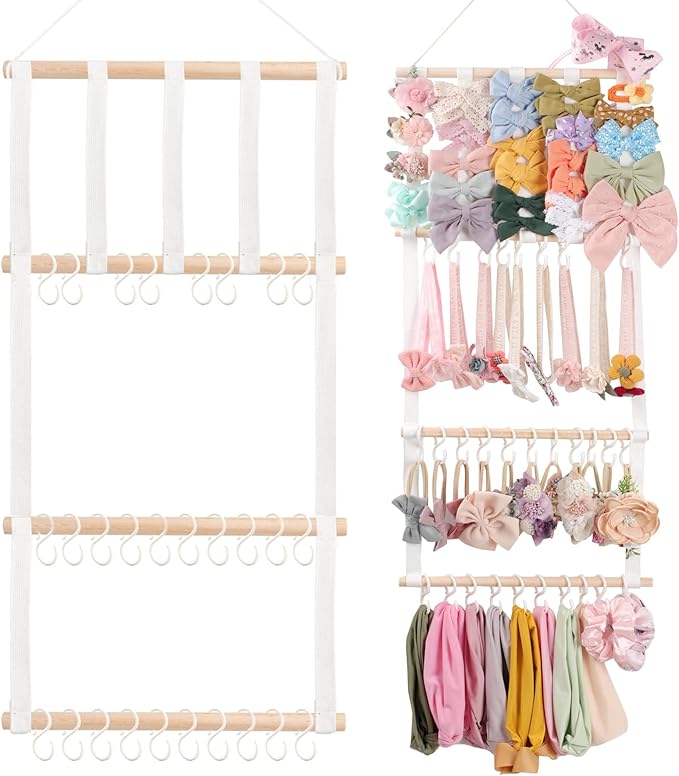 Headband Holder for Girls Wall Hanging Hair Accessories Organizer for Baby and Toddler