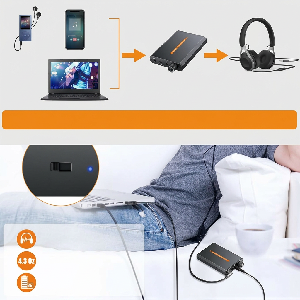 headphone amplifier with aluminum matte finish for durability