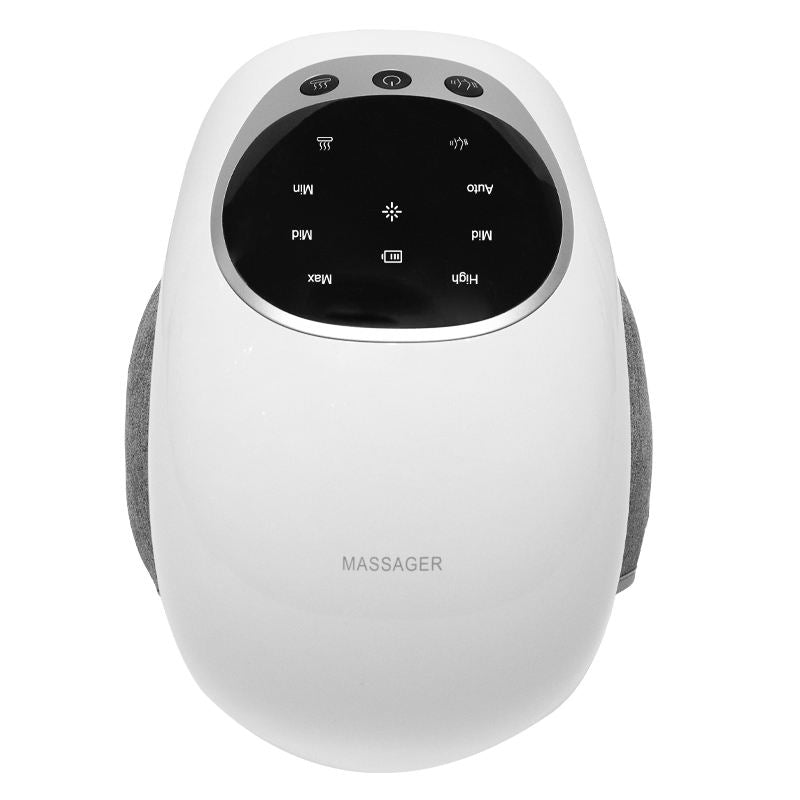 Rechargeable comfort wrap positioned around the shoulder