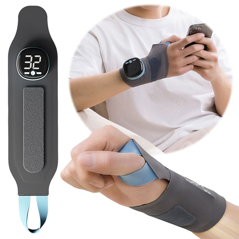Heated wrist support belt with adjustable strap and massage function