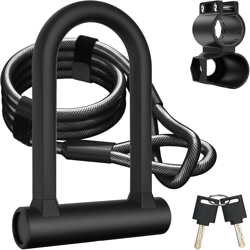Heavy duty bike U lock with 17mm shackle for anti theft security