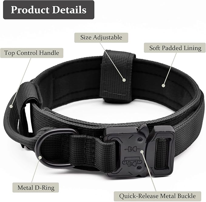 heavy duty nylon dog collar with control handle