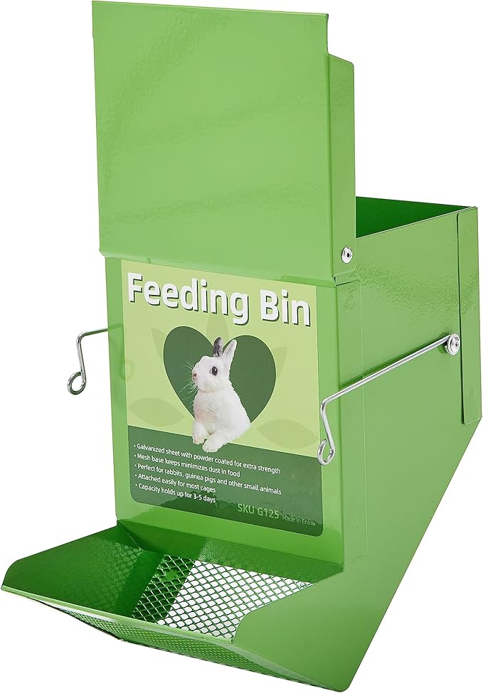 heavy-duty metal small animal food dispenser for indoor habitats
