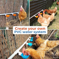 heavy-duty automatic poultry waterer with 1/2 inch PVC connection