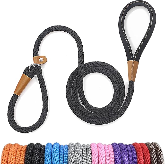 heavy duty slip lead dog leash for training and walking