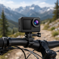 Compact action camera for helmet mount setup