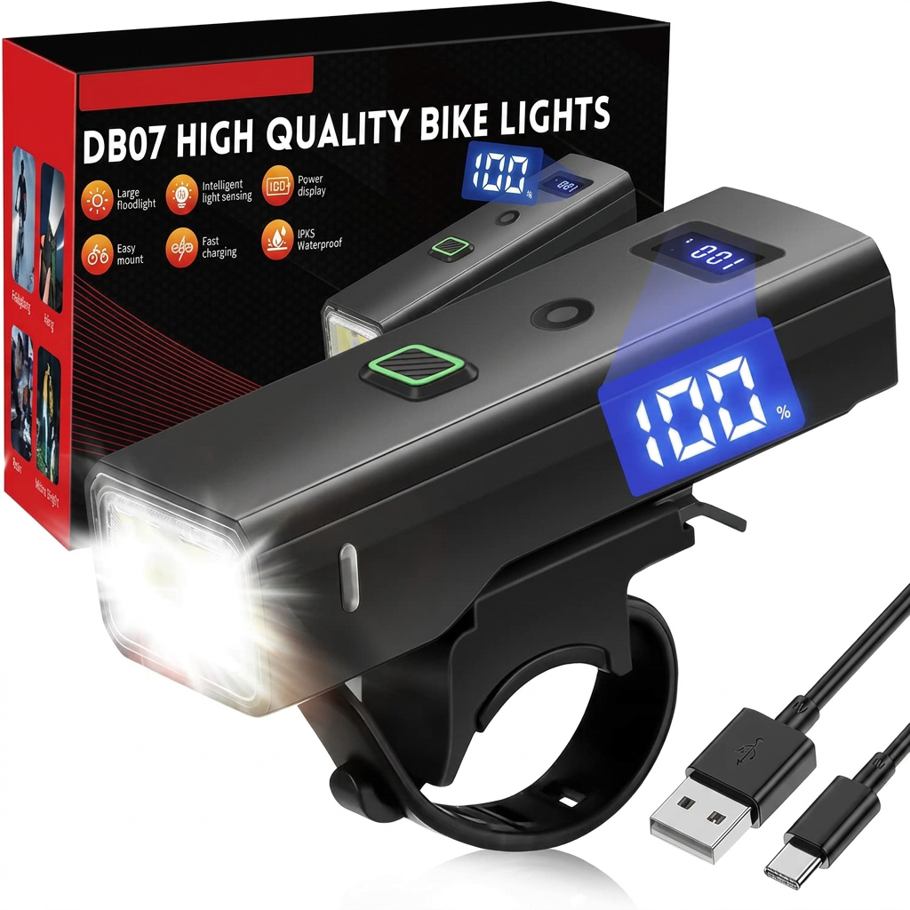 High lumens bike headlight for night riding and cycling safety