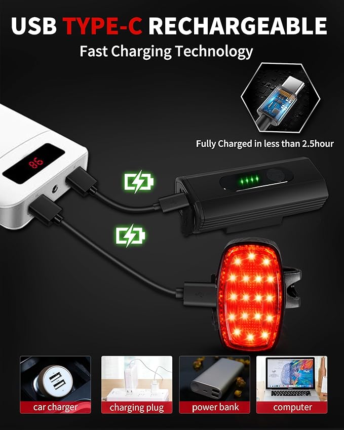 High power bike light with multiple lighting modes
