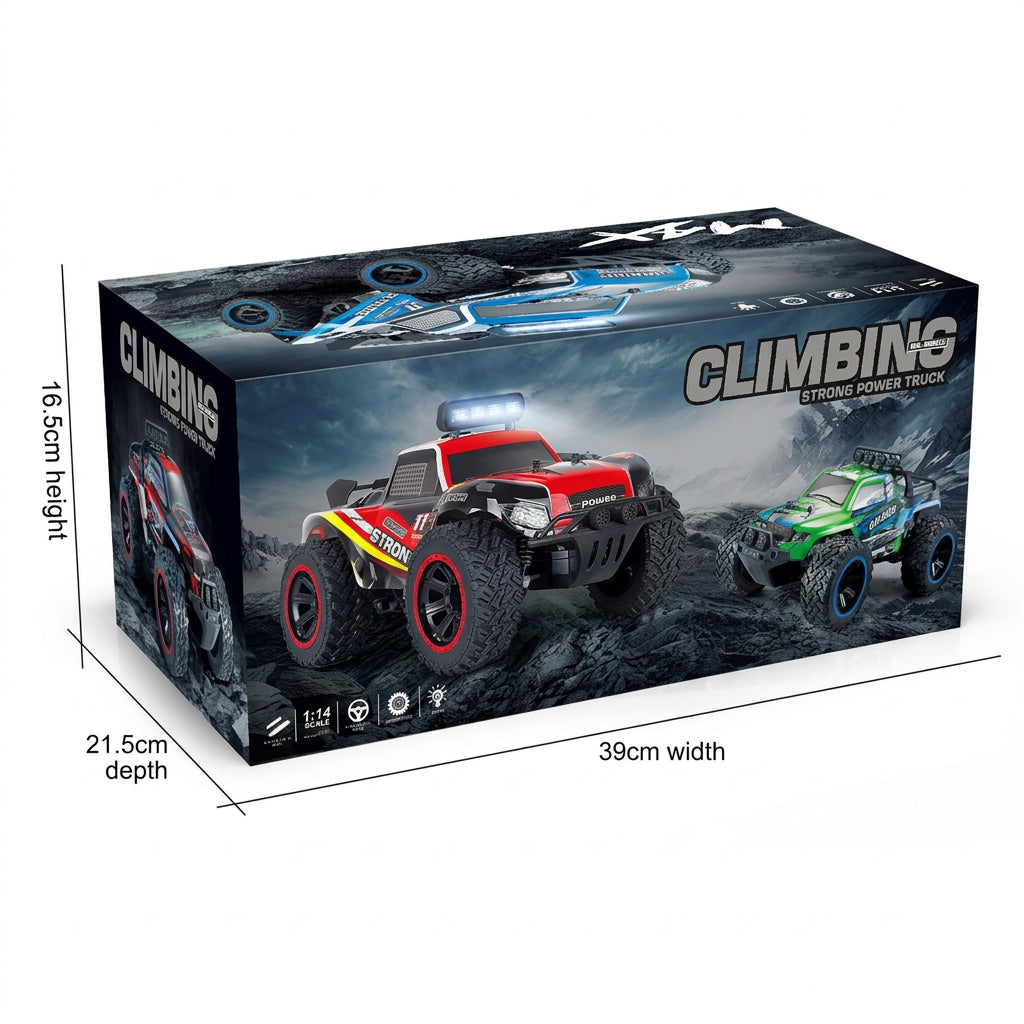 High-speed remote control toy car with rugged off-road design