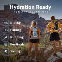Hiking hydration backpack with storage compartments for outdoor essentials
