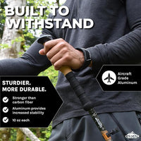 Hiking poles with ergonomic extended down grip and comfortable handle