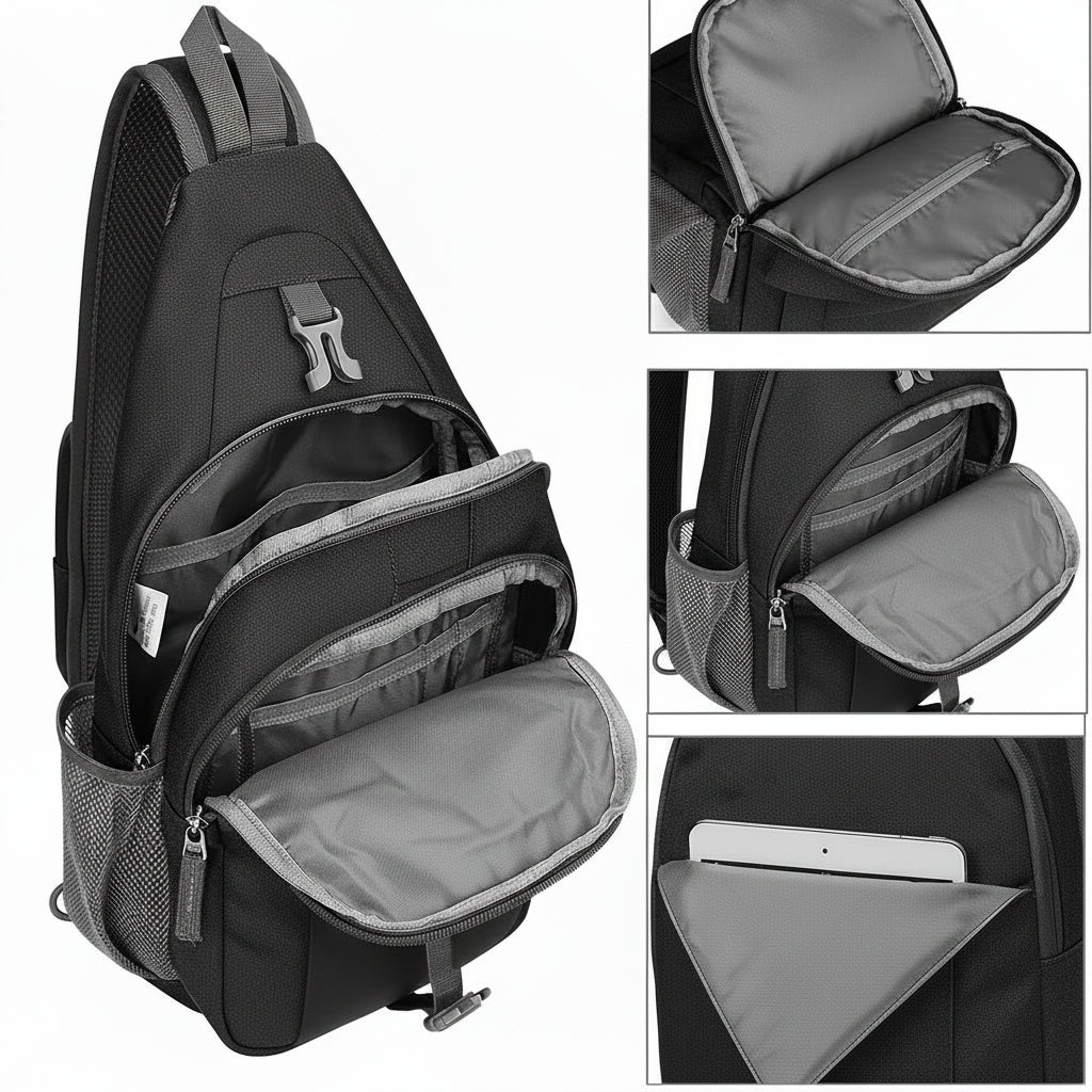 Sling bag suitable for hiking, weekend outings and travel