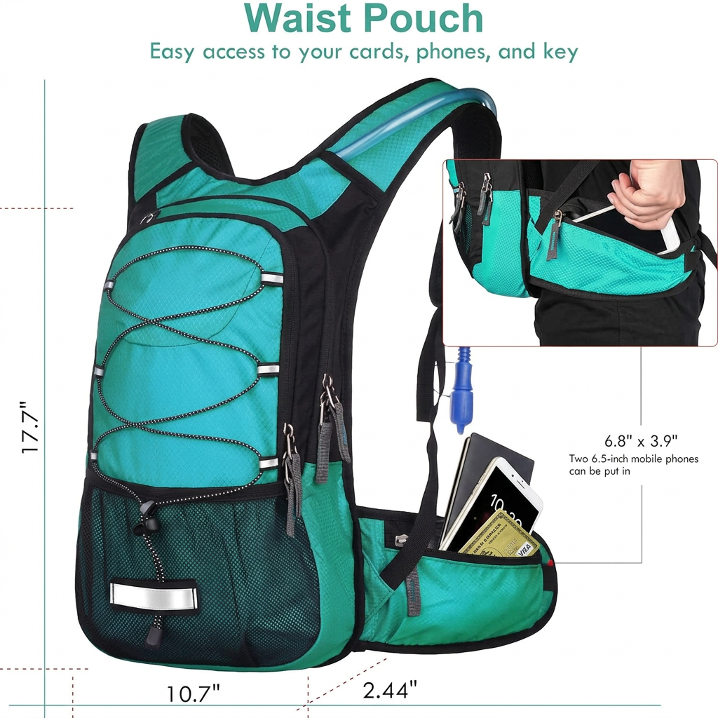 Hiking water backpack designed to keep liquids cool for up to five hours