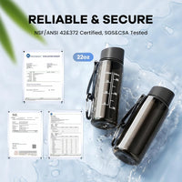 Hiking water bottle with filter design for outdoor activities