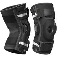 Back view of hinged knee brace highlighting breathable material and dual stabilizers for joint protection