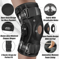 Hinged knee brace worn during running and workouts for maximum knee pain relief and stability