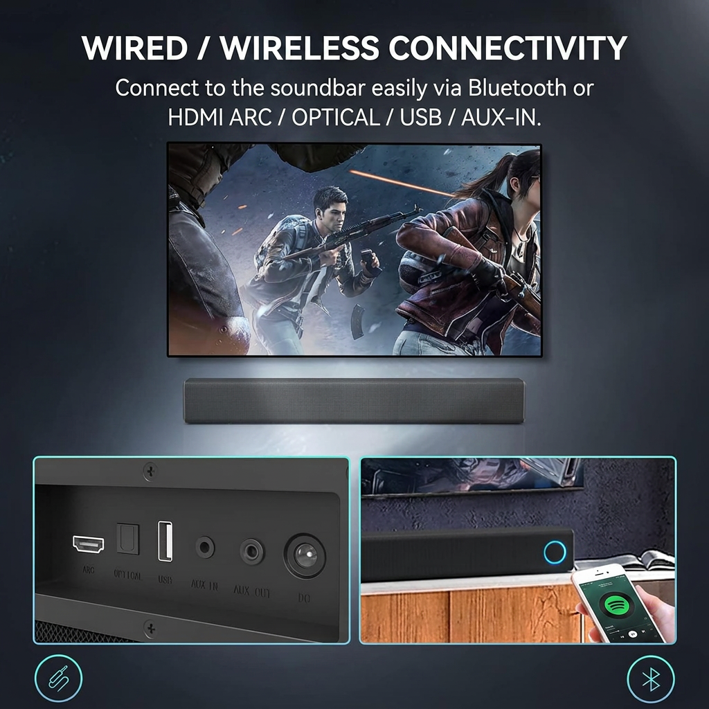 Wireless home audio speaker for movies and music