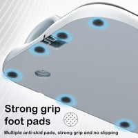 Home Pilates training board with mobile phone holder for viewing workout instructions