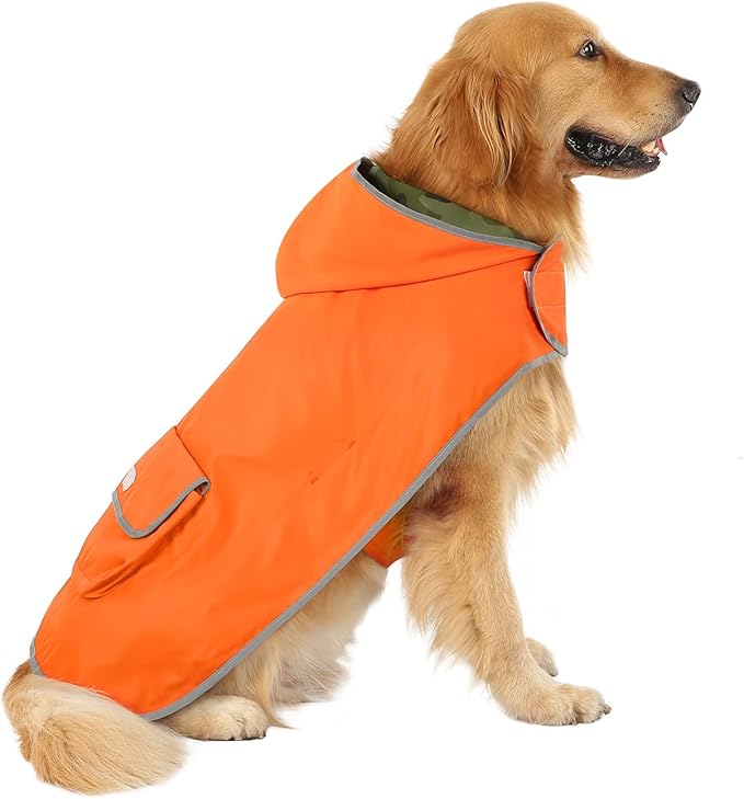 Side View of Hooded Dog Raincoat with Comfortable Body Coverage