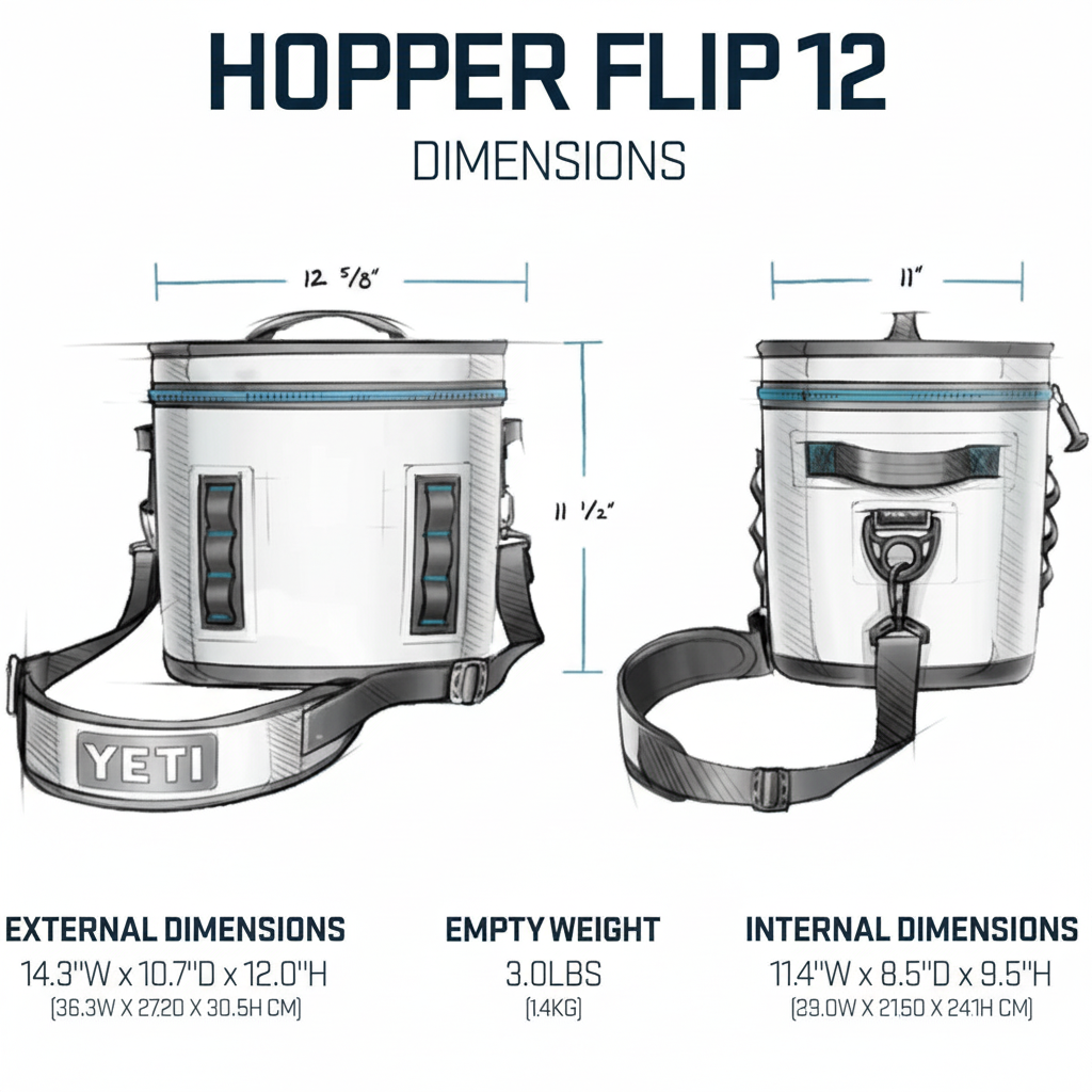 Compact and portable Hopper Flip 12 cooler for personal use