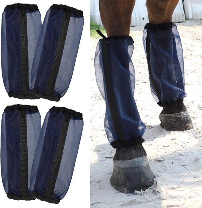 All-Purpose Fine Mesh Horse Fly Boots - Breathable Anti-Fly Leggings in Lavender Purple