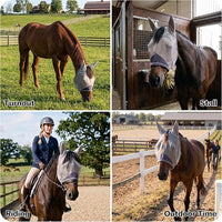 Horse fly mask with ear cover for draft and Arabian horses