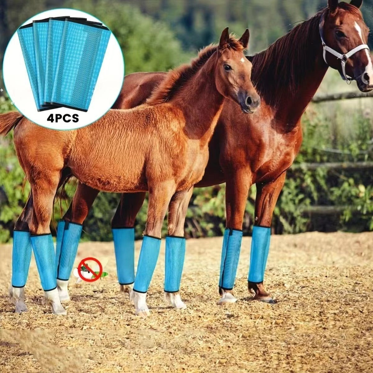 Mesh horse wrap set for outdoor routines