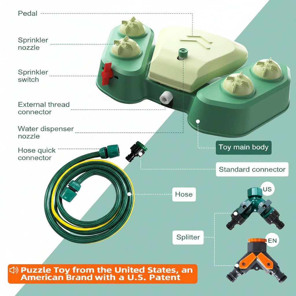 Hose Connected Dog Water Toy for Outdoor Activities