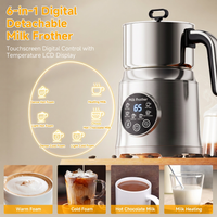 Electric hot and cold milk frother for everyday beverage use